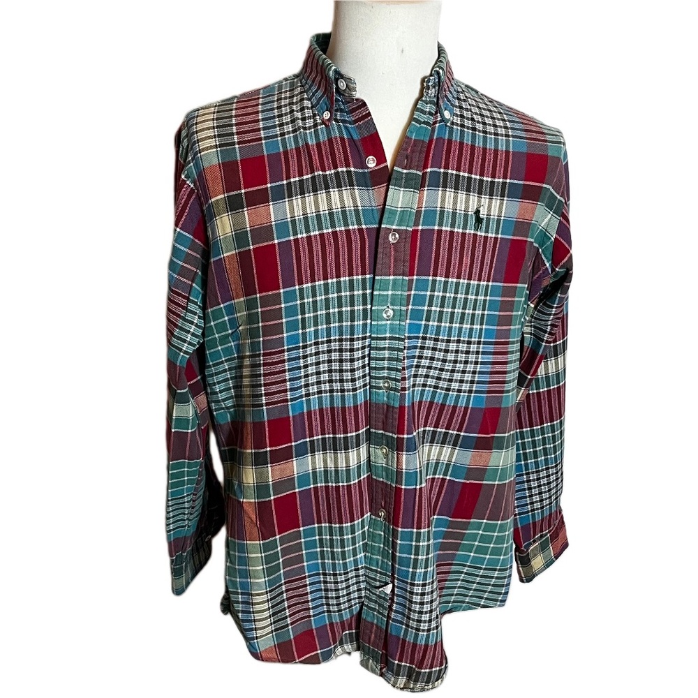 Ralph Lauren Vintage Men’s Cotton Flannel Shirt Size M Cabincore Preppy Western